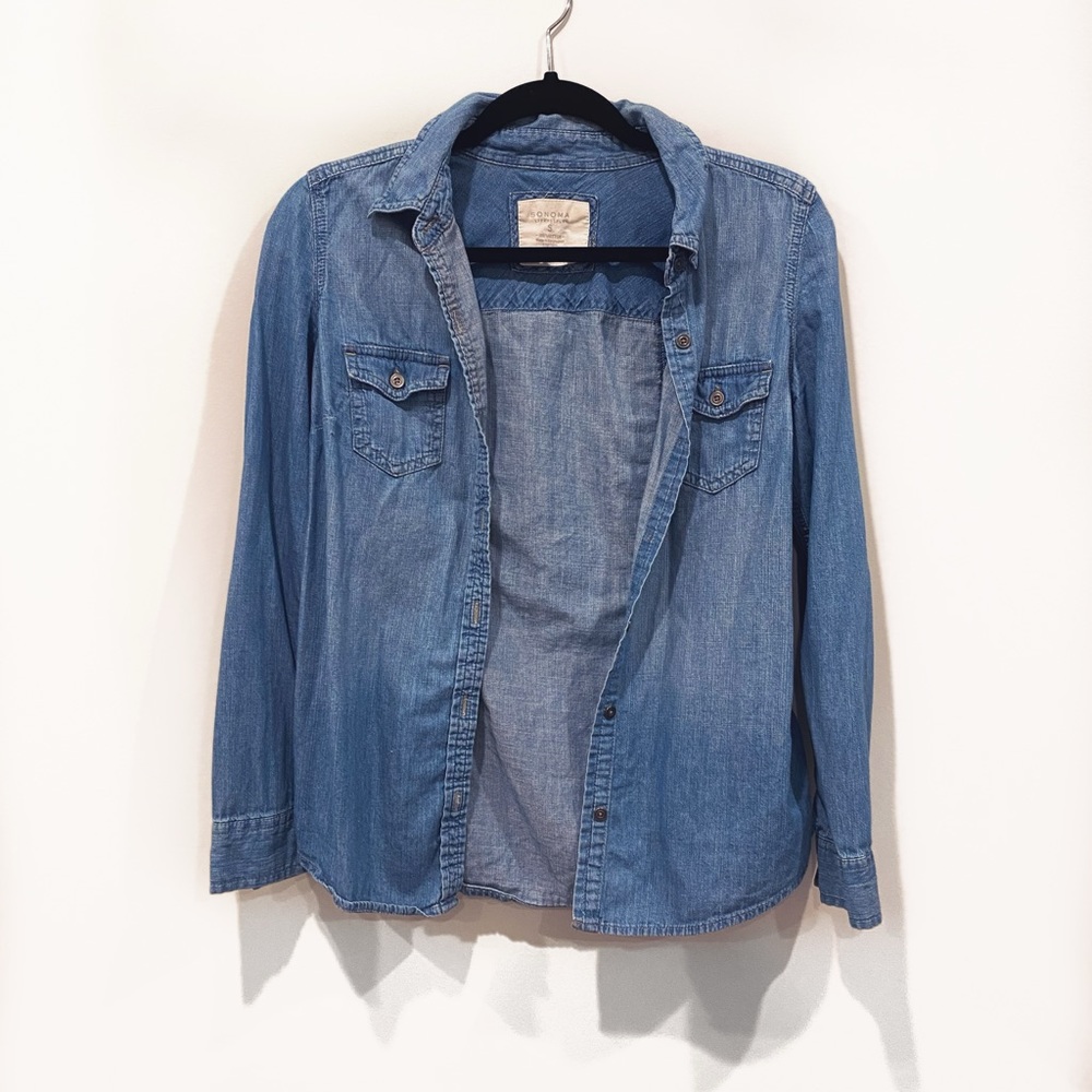 Blue Denim Button-up Shirt